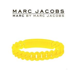 Marc By Marc Jacobs Safety Yellow Braided Silicone Rubber stretch Bracelet